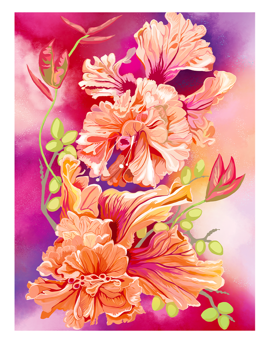 Double Peach Hibiscus No2- Hotpink